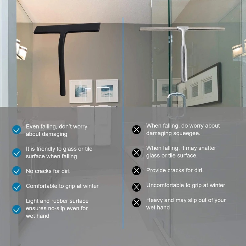 Matte Black Silicone Squeegee  - đánh giá và giá Glass Cleaner Streak