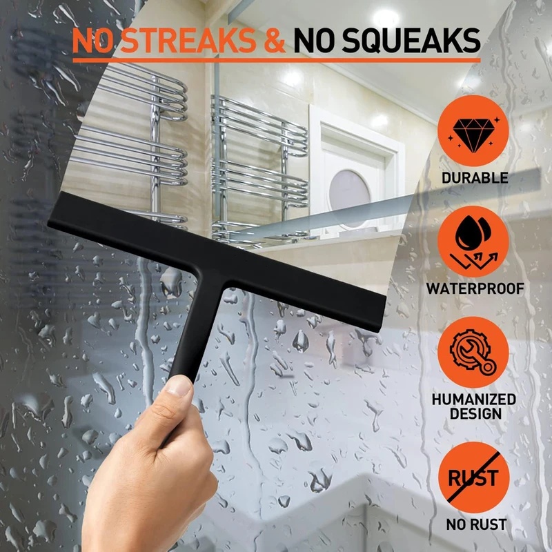 Matte Black Silicone Squeegee  - đánh giá và giá Glass Cleaner Streak