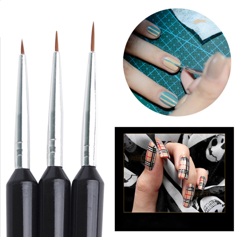 3Pcs Ultra-fine Nail Art Liner - đánh giá và giá Detailing Brush Set