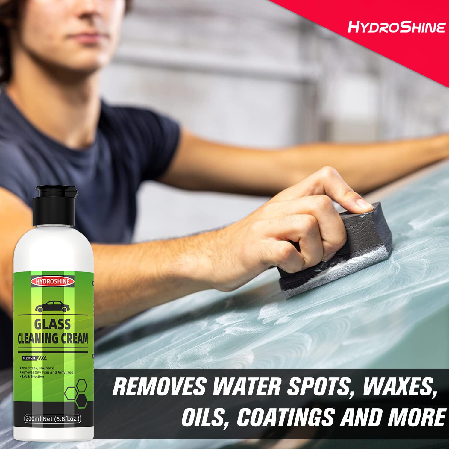 Hydroshine Car Glass Oil Film  - đánh giá và giá Glass Cleaner Streak